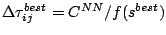 $\Delta
\tau^{best}_{ij}=C^{NN}/f(s^{best})$