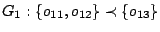$G_1:
\{o_{11},o_{12}\} \prec \{o_{13}\}$