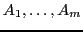 $A_1,\ldots,A_m$