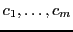 $c_1,\ldots,c_m$