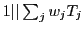 $1\vert\vert\sum_j w_j T_j$